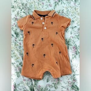 Little Me Orange Palm Print Bodysuit - 3M
